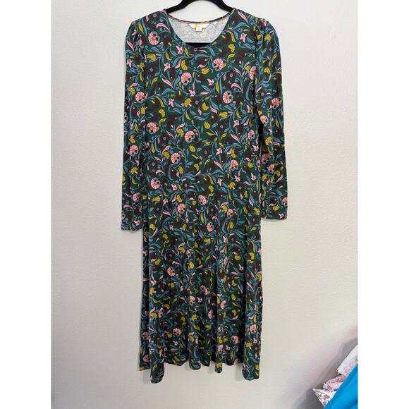 Boden Jersey Floral Long Sleeve Dress - Picture 2 of 6